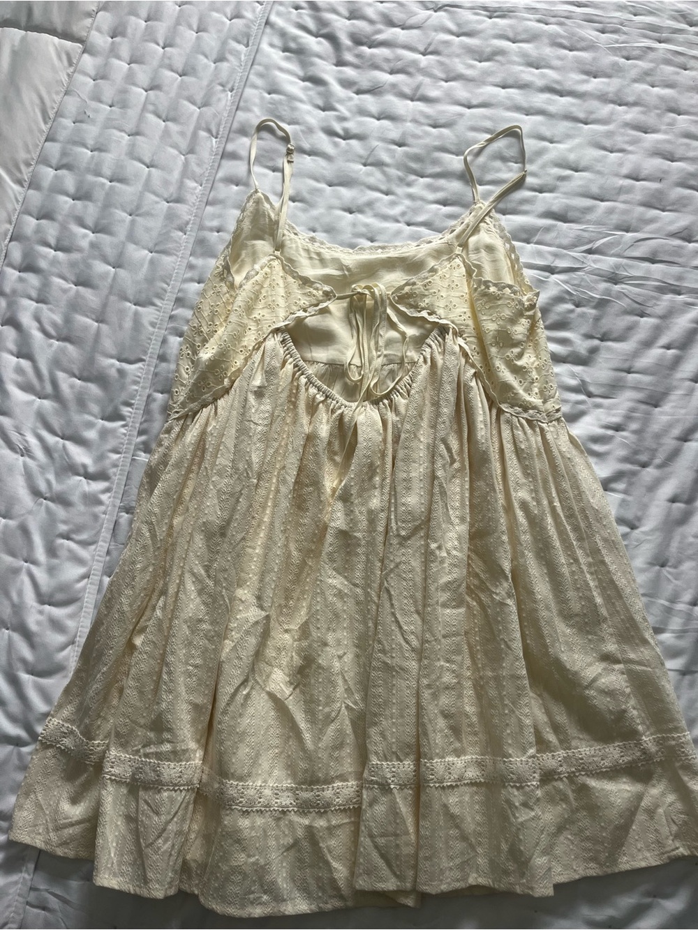 Kimchi Blue Cream Eyelet Mini Sundress - Picture 2 of 3